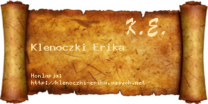 Klenoczki Erika névjegykártya