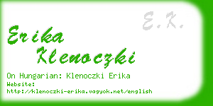 erika klenoczki business card